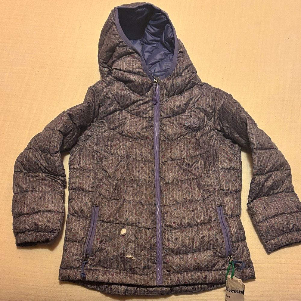 L.L. Bean Kids Puffer Jacket - Purple and Gray